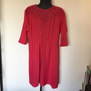 Vintage Top Made Pink Sparkle Collar Dress